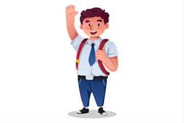 Cute Student Boy Character Illustration