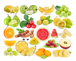 star apple; guava; banana; Indian gooseberries; pear; Barbados cherry; olives; orange; passion fruit; Tamarind; watermelon; pineapple; Mulberry; apple; star gooseberry; marian plum on transparent png