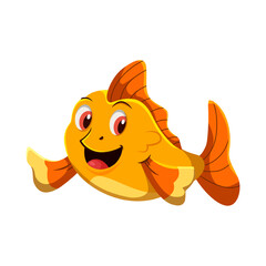 Cute Fish Sea Animal Character Illustration