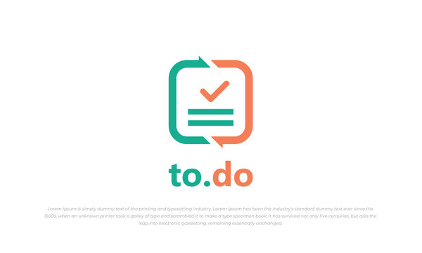 task list, to do list logo pictogram. simple, modern style with green and orange color
