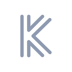 Monogram initial K letter mark logo design. Monogram design vector K logo. Monogram initial letter mark K logo. Design simple K monogram.