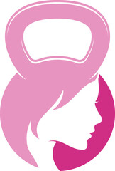 Kettle bell with woman face