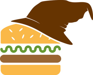 Simple burger with witch hat