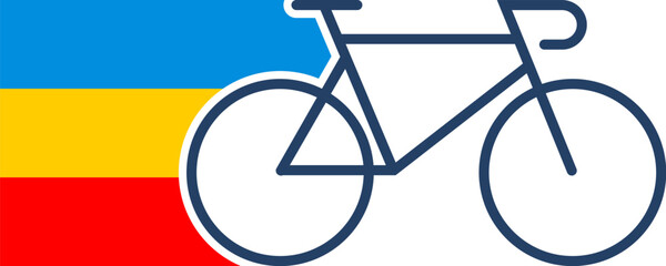 Simple bicycle with three color flag
