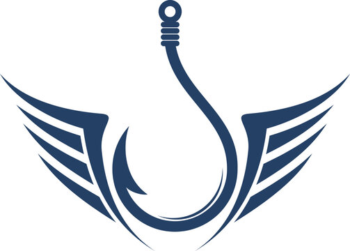 Abstract wing with fishing hook