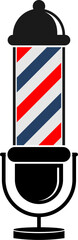 Podcast microphone with barber sign