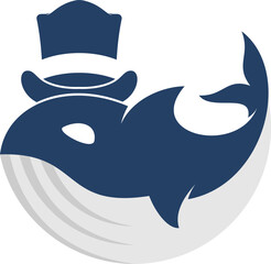 Whale with magician hat on top