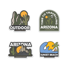 Sticker vintage outdoor logo vector illustration great for shirt, emblem, or label