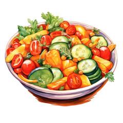 illustration of Salad is food that very much vegetables are carrot broccoli brinjal cucumber tomatoes capsicums etc.