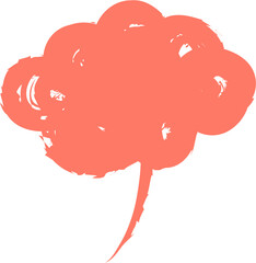 Colorful pastel orange color speech bubble balloon icon sticker memo keyword planner text box banner, flat png transparent element design