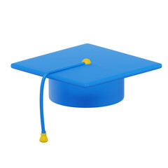 graduation cap and diploma 3D Icon