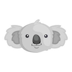 cute cartoon koala head isolated on white background