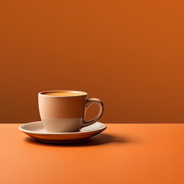 generative coffee day ai illustration, solid and empty space background

