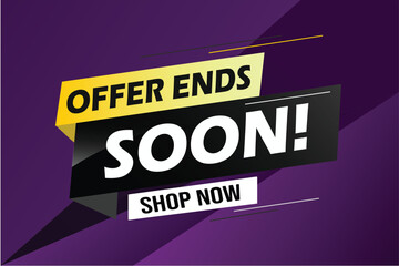 Offer ends soon. Poster flyer banner. Special offer price sign. Advertising discounts symbol. Thought speech bubble with quotes. Offer ends soon chat think megaphone message	