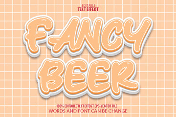 Fancy Beer Editable Text Effect 3D Cartoon Style