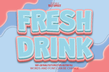Fresh Drink Editable Text Effect 3D Cartoon Style