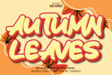 Autumn Leaves Editable Text Effect 3D Flat Gradient Style