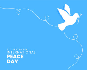 21st september international peace day poster with papercut dove
