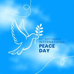 Fototapeta na wymiar 21st september world peace day message background with smoke effect