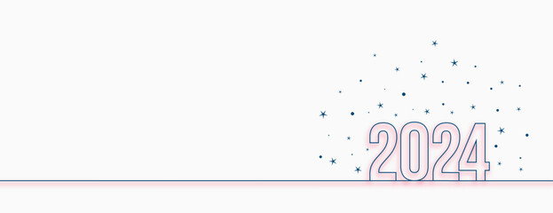 line style 2024 new year festive invitation banner with text space