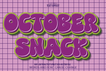 October Snack Editable Text Effect Flat Gradient Style