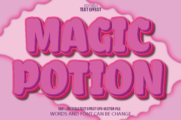 Magic Potion Editable Text Effect 3D Cartoon Style