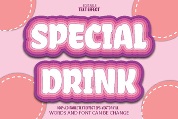 Special Drink Editable Text Effect 3D Cartoon Style