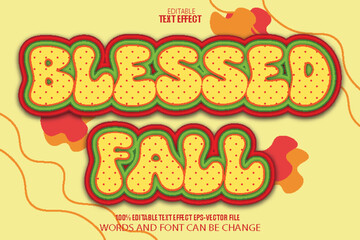Blessed Fall Editable Text Effect 3D Flat Gradient Style