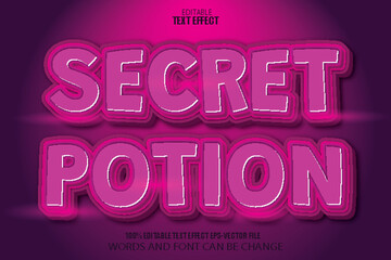 Secret Potion Editable Text Effect 3D Cartoon Style