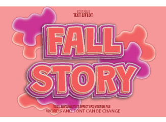 Fall Story Editable Text Effect 3D Cartoon Style