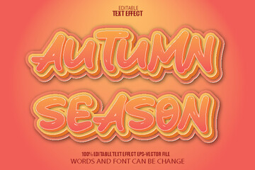 Autumn Season Editable Text Effect 3D Cartoon Style