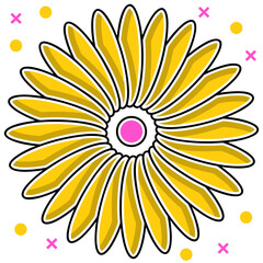 Flower icon symbol vector image. Illustration of the beautiful daisy floral design image