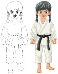 Girl Wearing Judo Sport Outfit