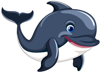 Obraz premium Dolphin Swimming Smiling