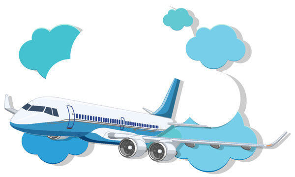 Commercial Airline Airplane Flying in Blue Sky