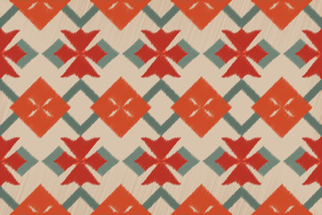 Ikat Pattern, Geometric ethnic pattern design for background or wallpaper, seamless pattern.