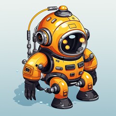 Fototapeta premium Cute diver character Cartoon isolated on white background