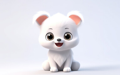 3d puppy on white background