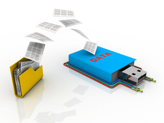 3d rendering data Pendriver with folder 