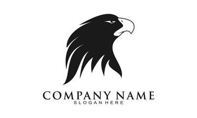 Eagle head illustration logo design vector