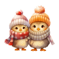 Obraz premium Cute Couple Animals Clipart