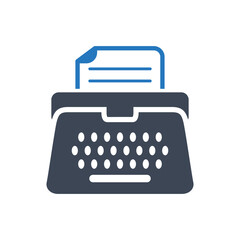 Content writing typewriter vector icon