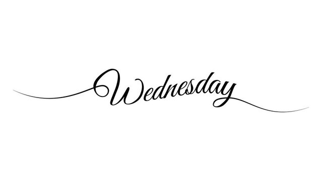 happy wednesday letter calligraphy banner animation footage 4k