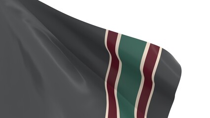 Fototapeta premium Waved flag textured by Arizona Coyotes ice hockey team uniform colors. 3D render