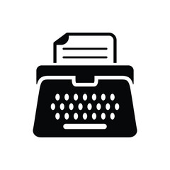 Content writing typewriter vector icon