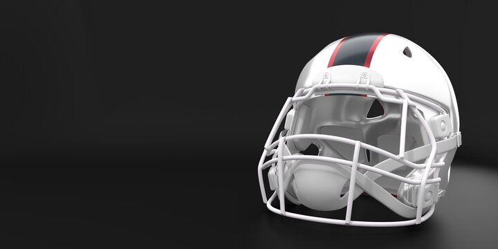 American football helmet with Houston Texans team colors. Template for presentation or infographics. 3D render