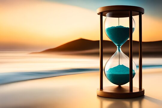 hourglass on the sand