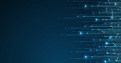 Technology background. Big data visualization. Tech abstract data lines with dots. Circuit board. Motherboard
