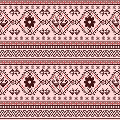 Ethnic abstract ikat art. Fabric Morocco, geometric ethnic pattern seamless color oriental. Background, Design for fabric, curtain, carpet, wallpaper, clothing, wrapping, Batik, vector illustration