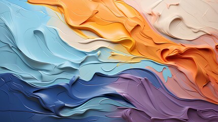 A close-up of the texture in an abstract, multicolored art painting , Generative AI